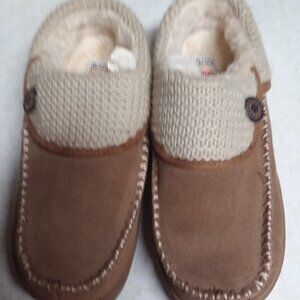 CLOUDEASE EARTH SPIRIT SLIPPERS BROWN SUEDE LEATHER UPPERS BRAND NEW! SIZE 9/10